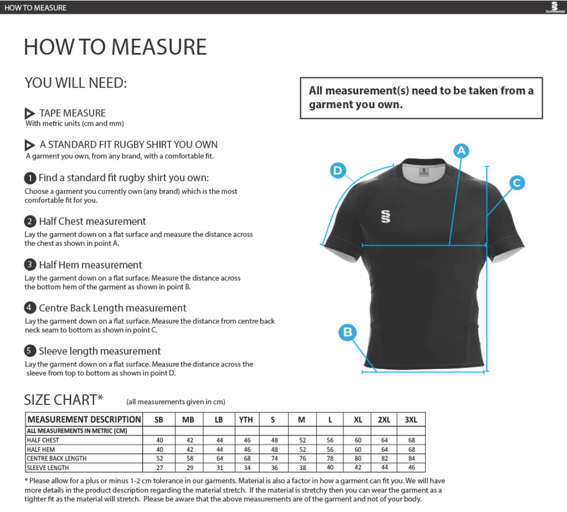 SANDBACH SCHOOL SENIOR GAME SHIRT - Size Guide