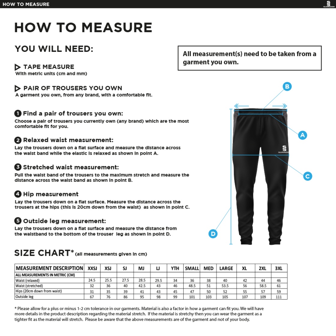 SANDBACH SCHOOL SIXTH FORM ACADEMIC SKINNY PANTS - Size Guide