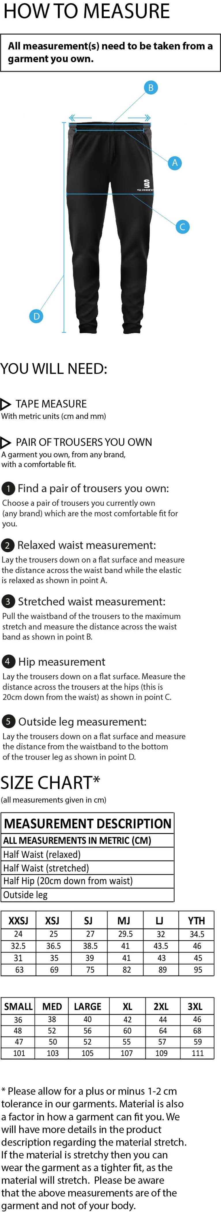 SANDBACH SCHOOL SIXTH FORM ACADEMIC SKINNY PANTS - Size Guide