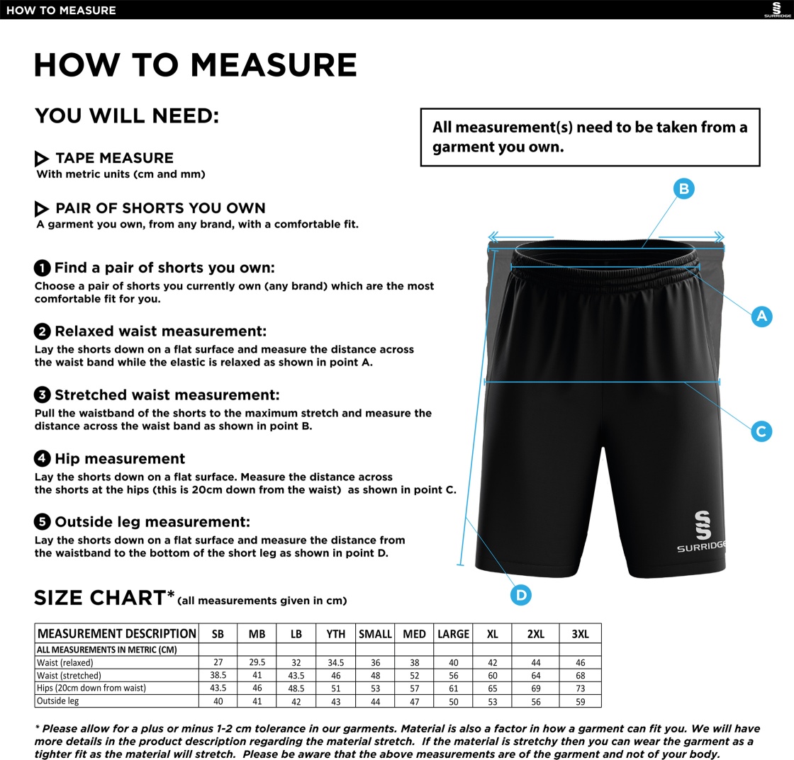 SANDBACH SCHOOL SIXTH FORM ACADEMIC SHORTS - Size Guide